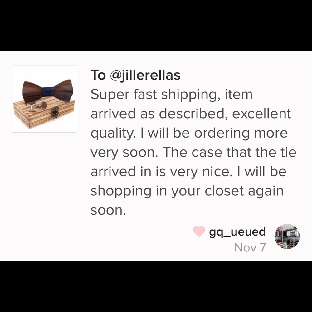 HandCarved KOA Wood BowTie AND Matching Cufflinks - Picture 8 of 8